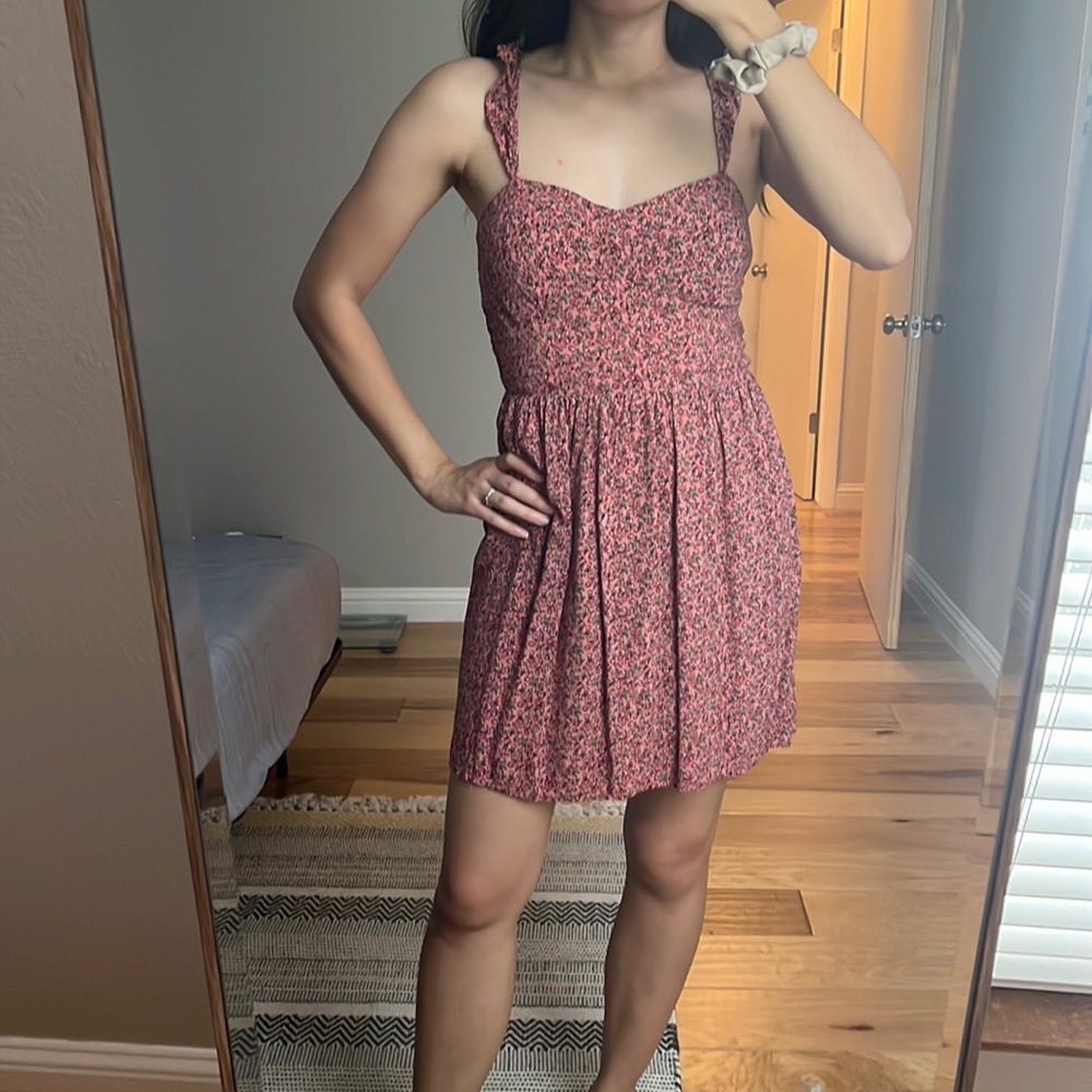 Pink floral dress